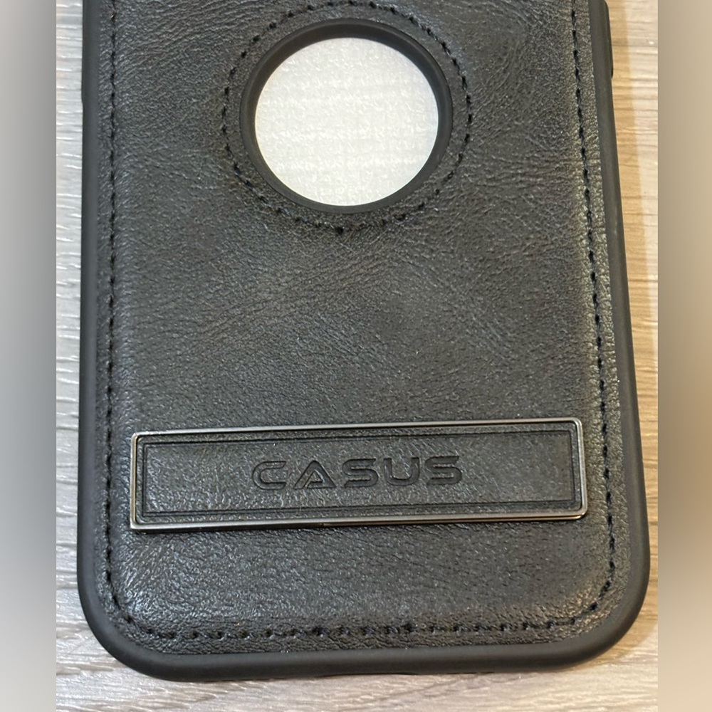 CASUS iPhone 15P Logo View Case Leather Slim Luxury Classic Cover - Picture 3 of 8